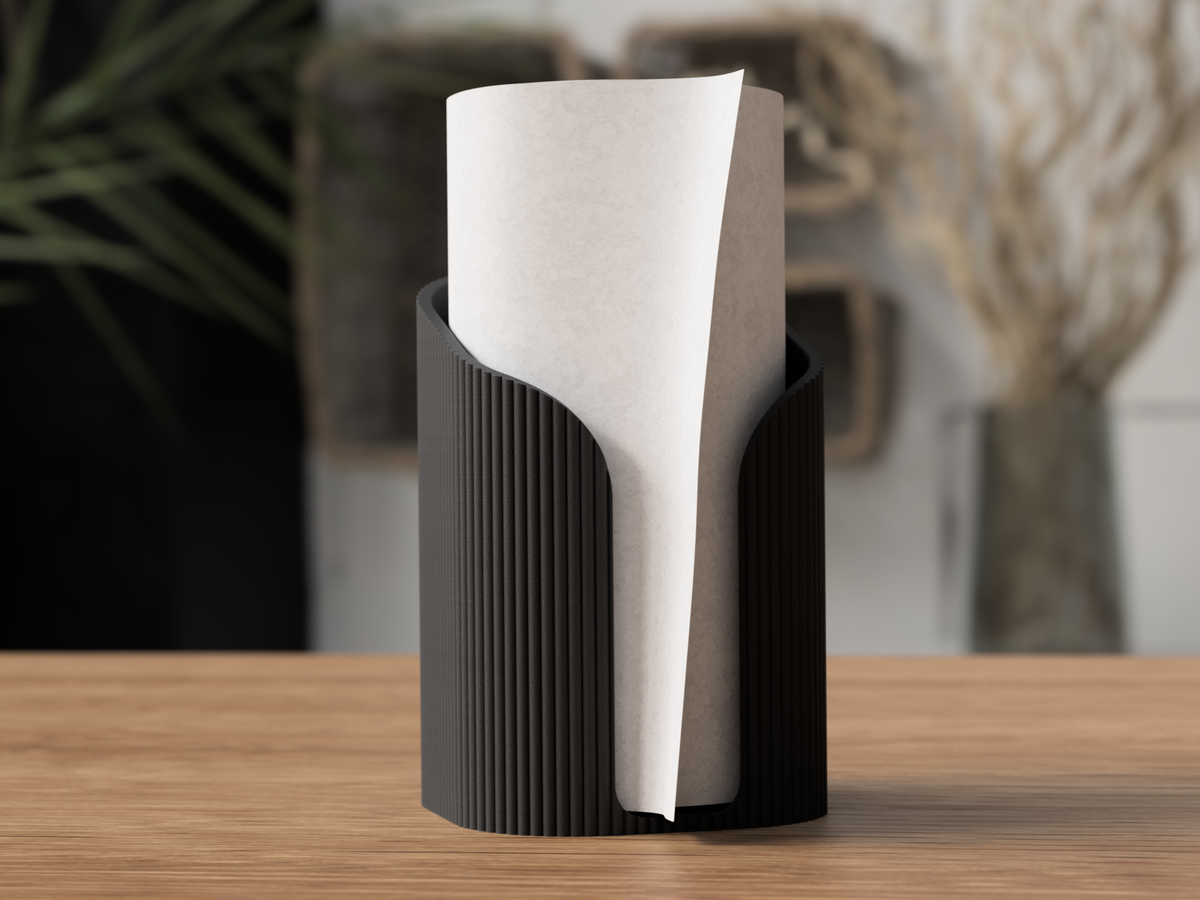 Moderne keukenrolhouder met ribbelstructuur