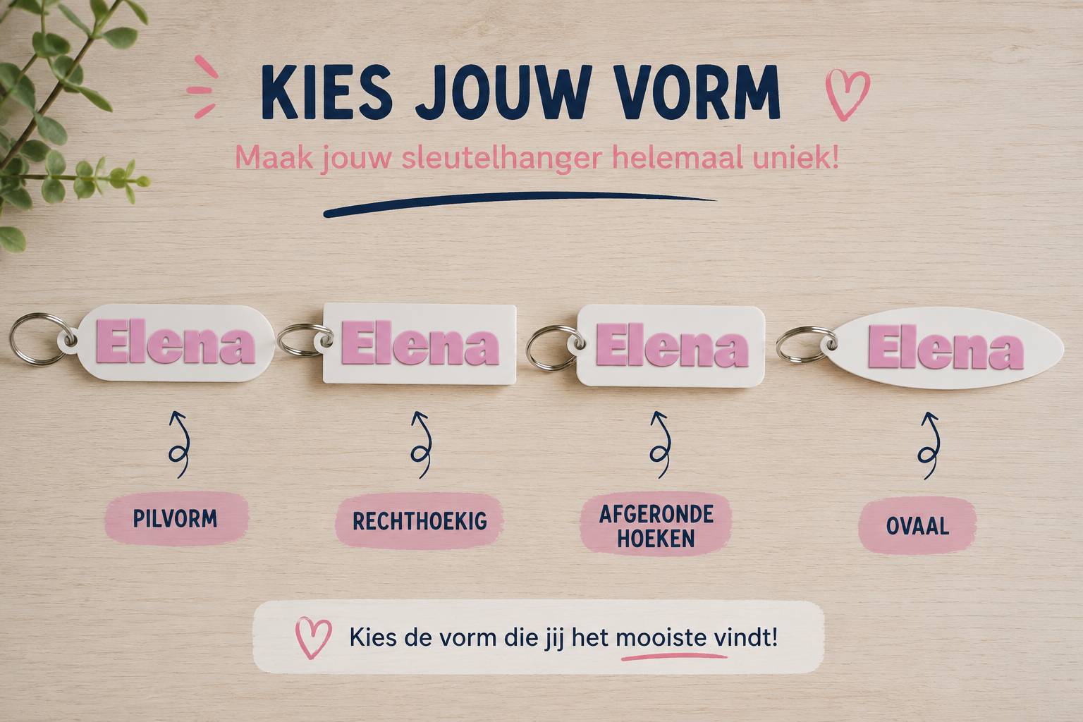 Gepersonaliseerde sleutelhanger met naam