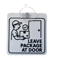 Plaatje tekst 'Leave Package at door' (met zuignap)